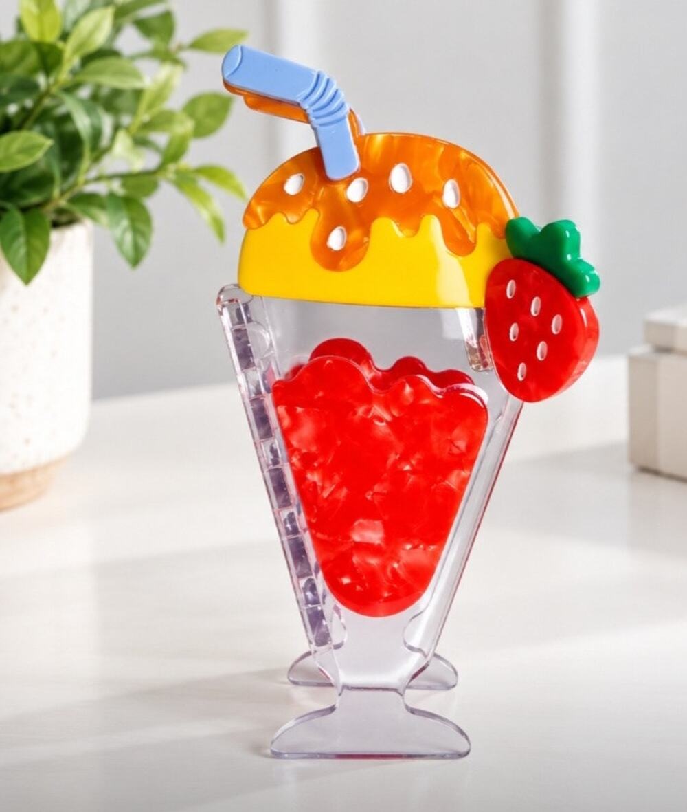 Acetate Strawberry Smoothine Hair Claw Clip New